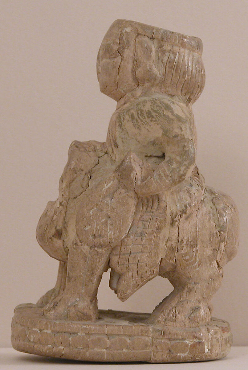 Carved Figural Chess Piece or Container, Ivory; carved and incised
