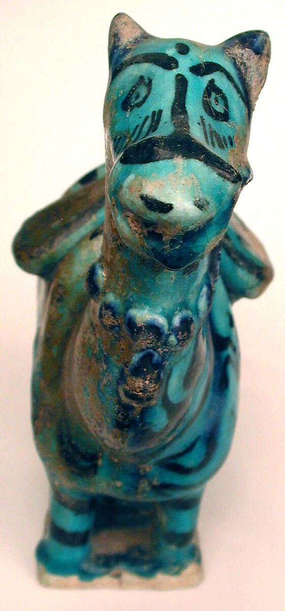 Figure of a Dromedary, Stonepaste; underglaze painted