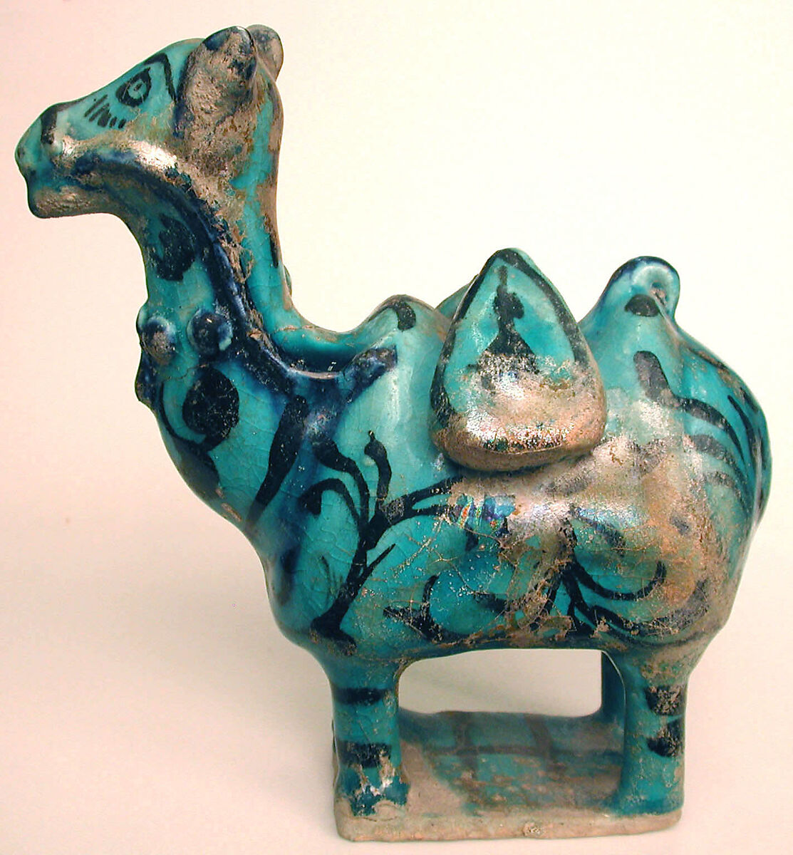 Figure of a Dromedary, Stonepaste; underglaze painted