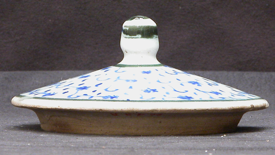 Ewer with 'Tughra-Illuminator' Style Decoration, Stonepaste; painted in blue under transparent glaze