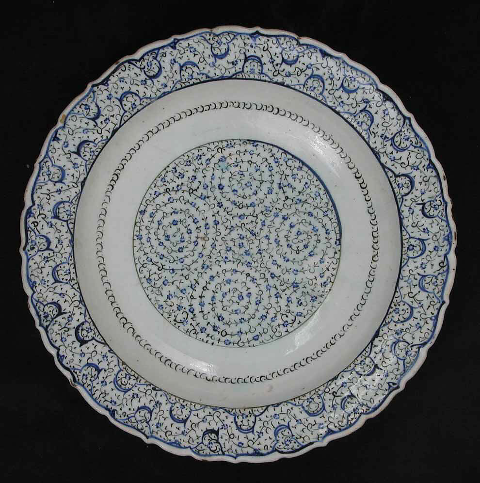 Plate, Stonepaste; painted and glazed
