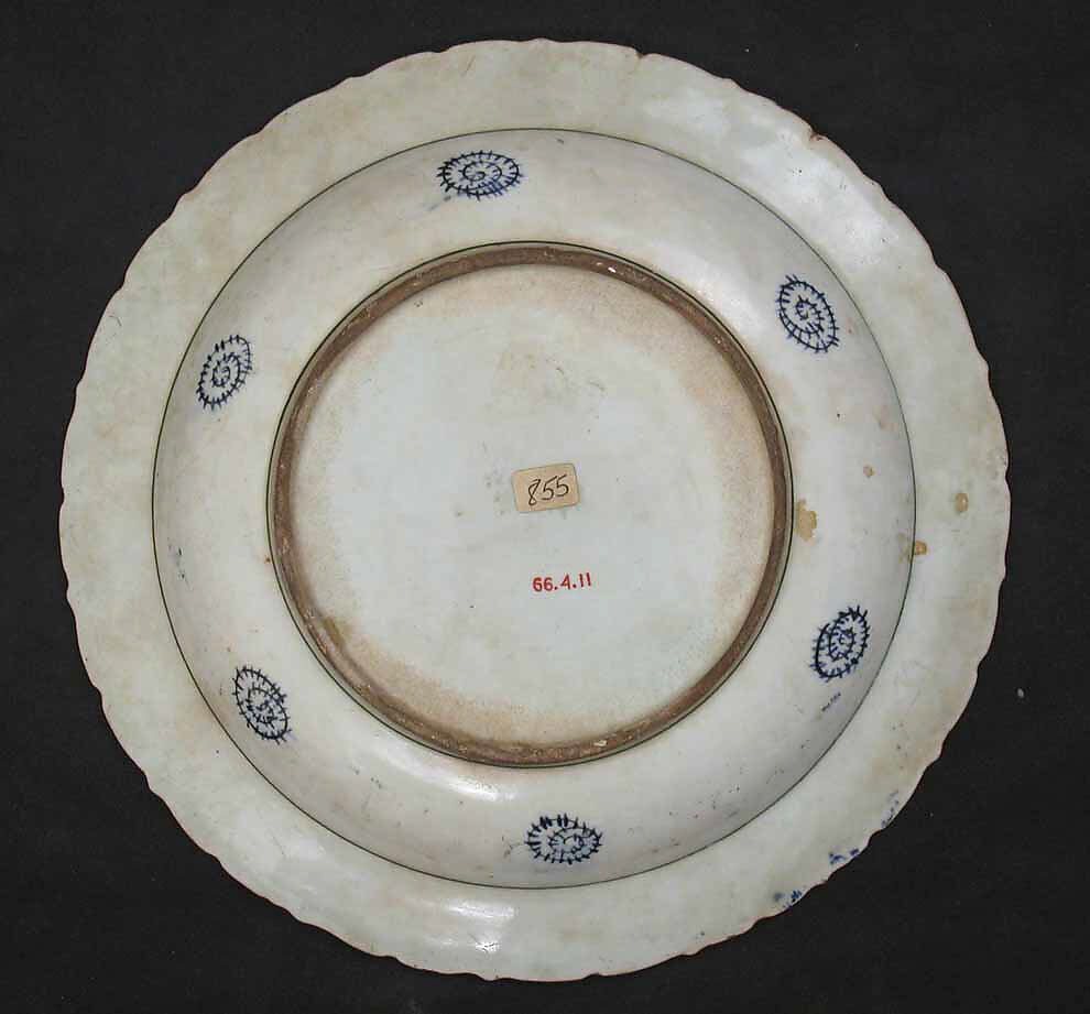 Plate, Stonepaste; painted and glazed