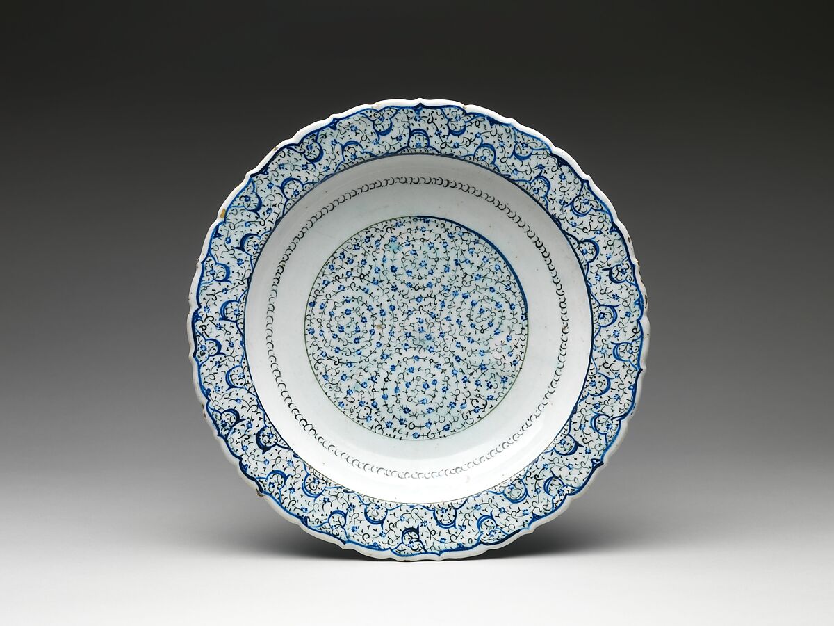 Plate, Stonepaste; painted and glazed 