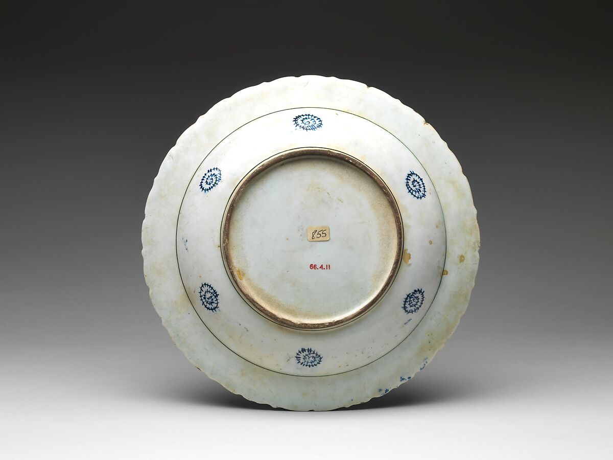 Plate, Stonepaste; painted and glazed