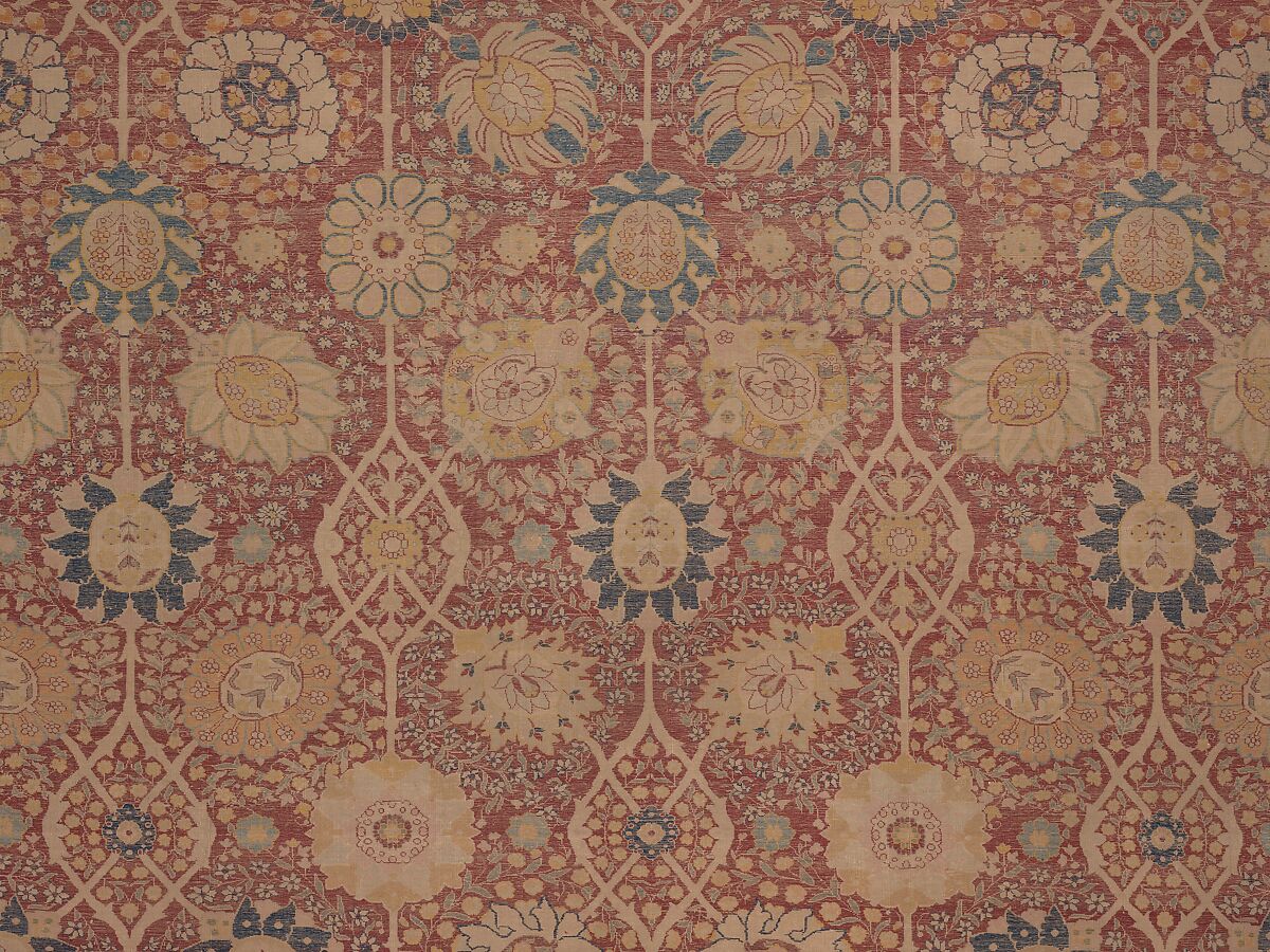 Carpet, Silk; asymmetrically knotted pile