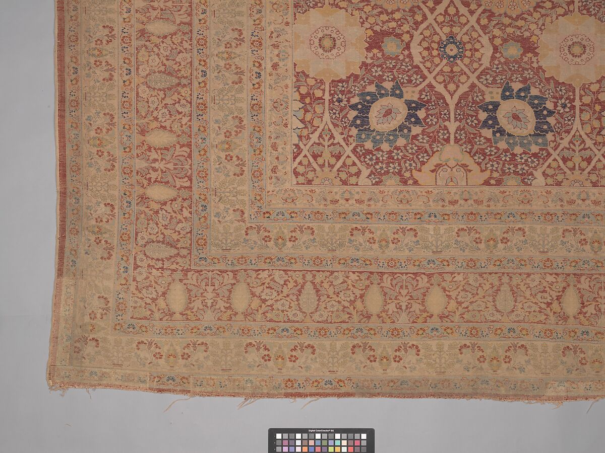 Carpet, Silk; asymmetrically knotted pile