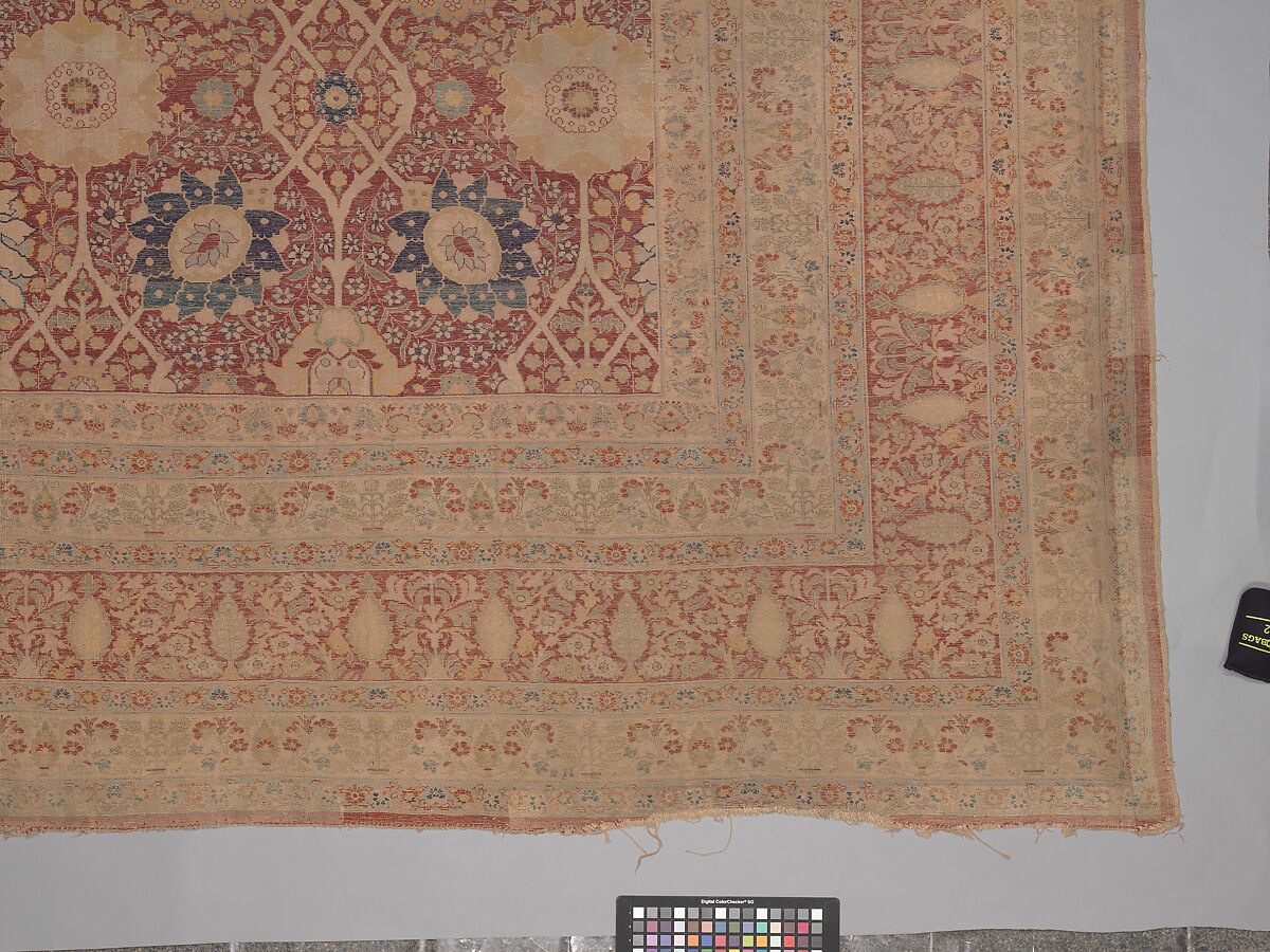 Carpet, Silk; asymmetrically knotted pile