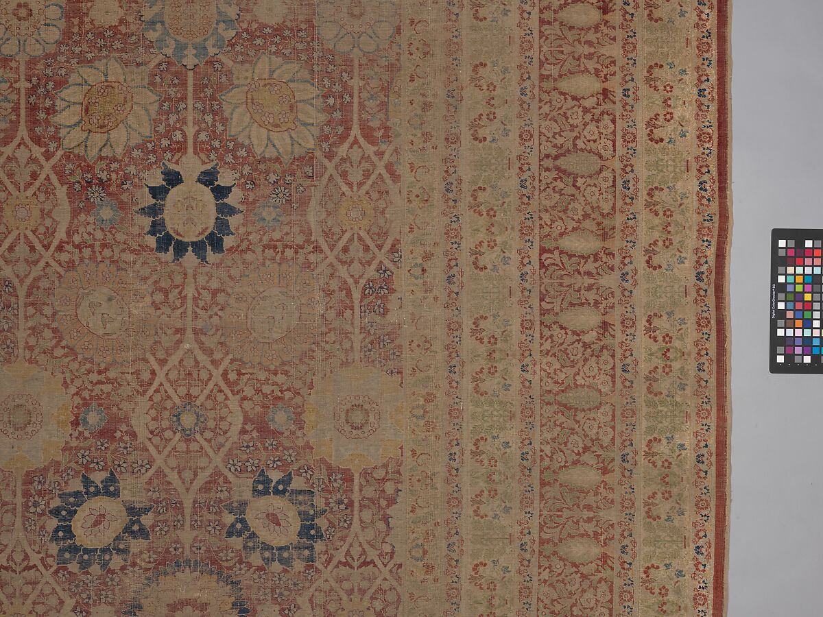 Carpet, Silk; asymmetrically knotted pile