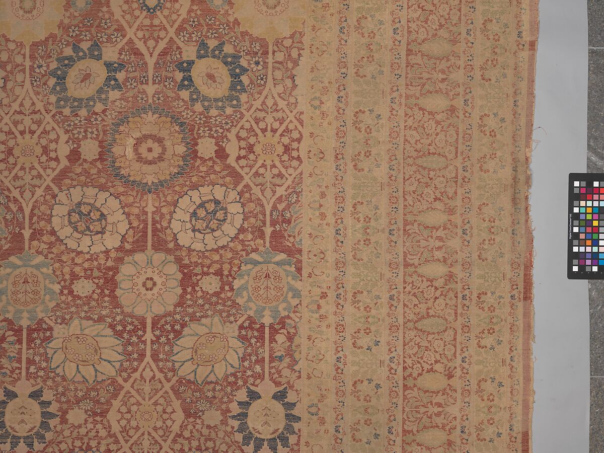 Carpet, Silk; asymmetrically knotted pile