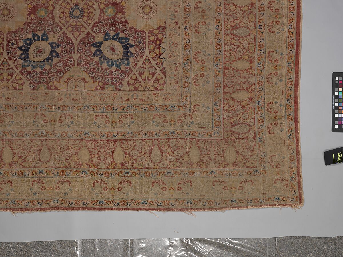 Carpet, Silk; asymmetrically knotted pile