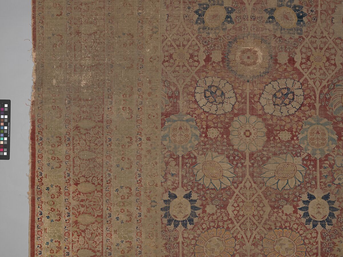 Carpet, Silk; asymmetrically knotted pile
