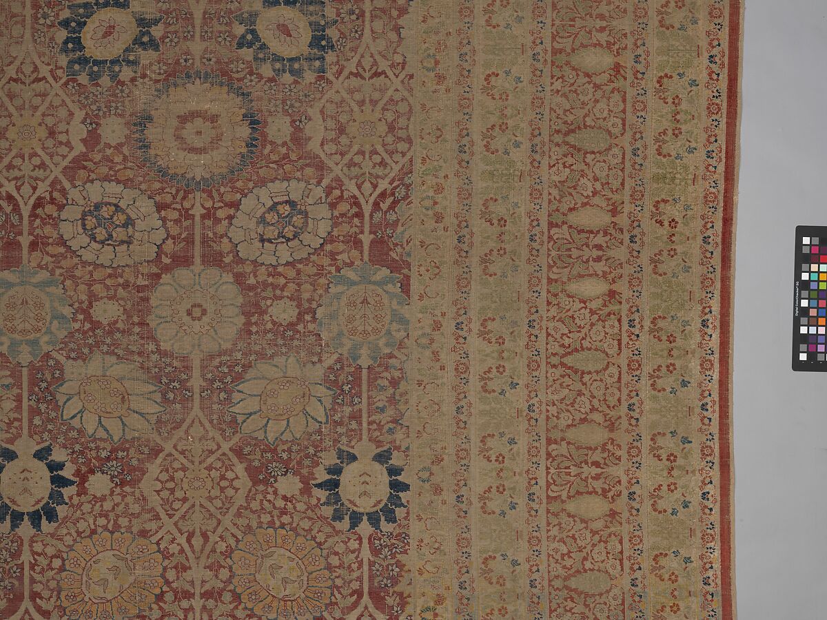 Carpet, Silk; asymmetrically knotted pile