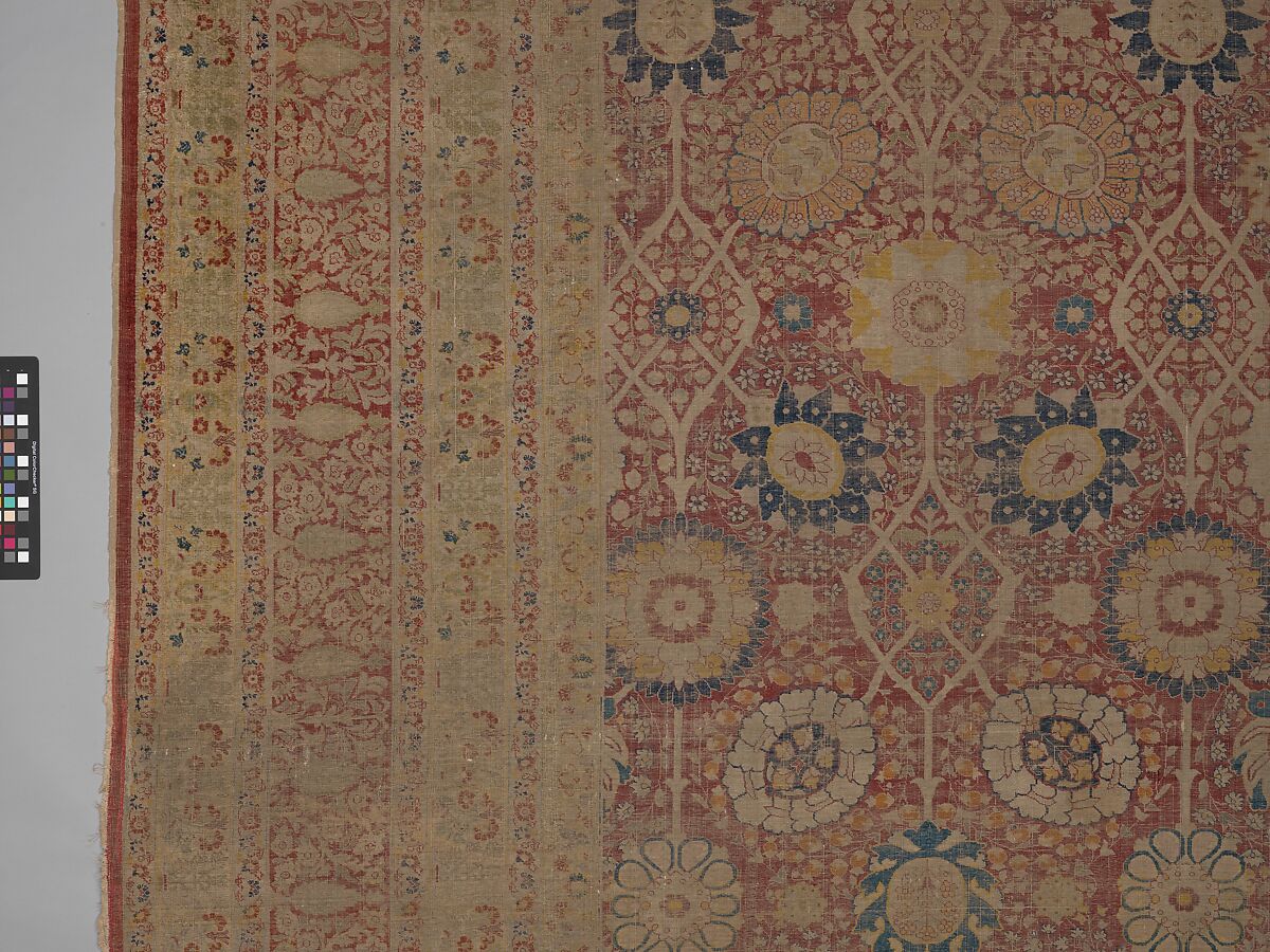 Carpet, Silk; asymmetrically knotted pile