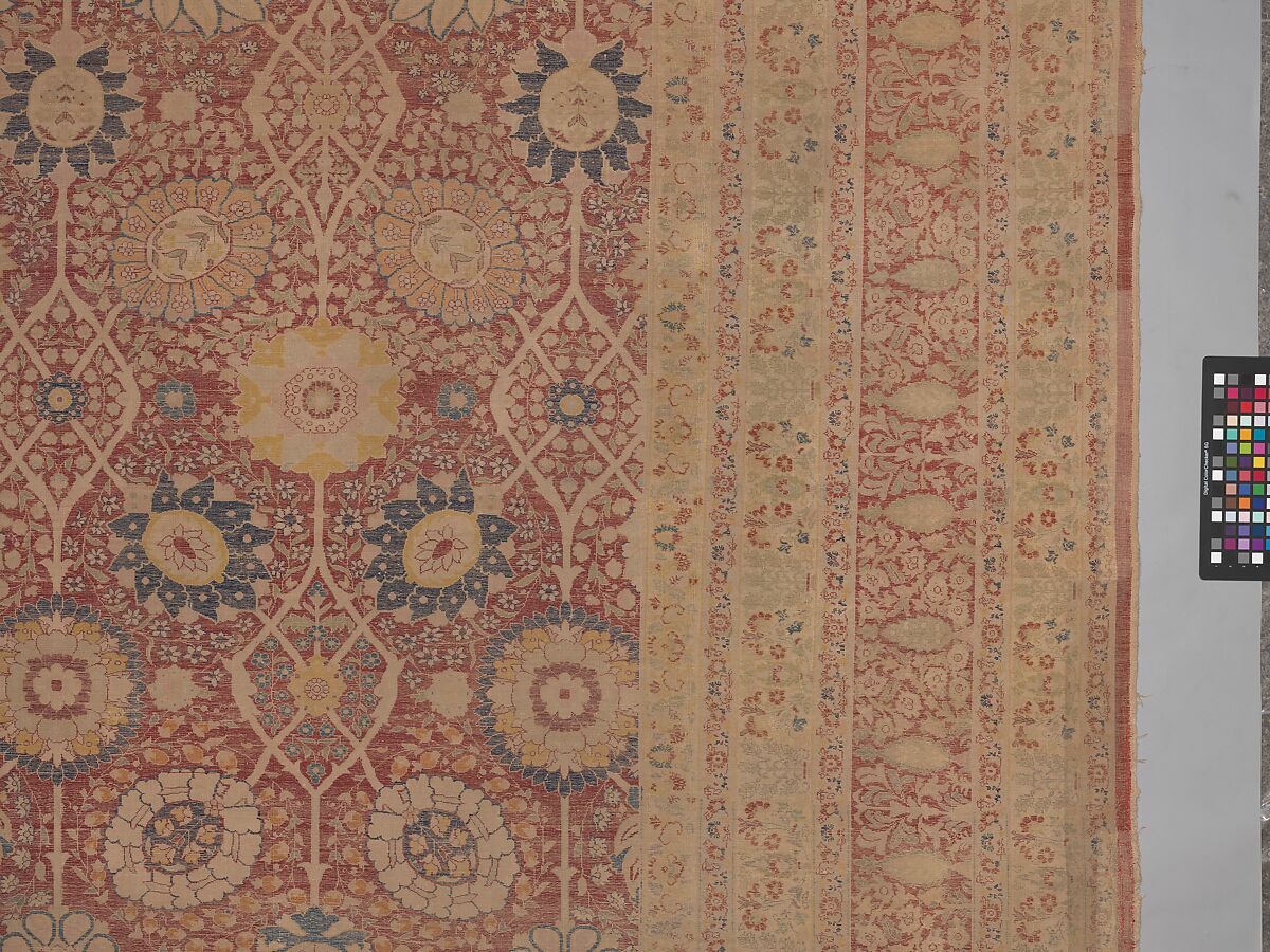 Carpet, Silk; asymmetrically knotted pile