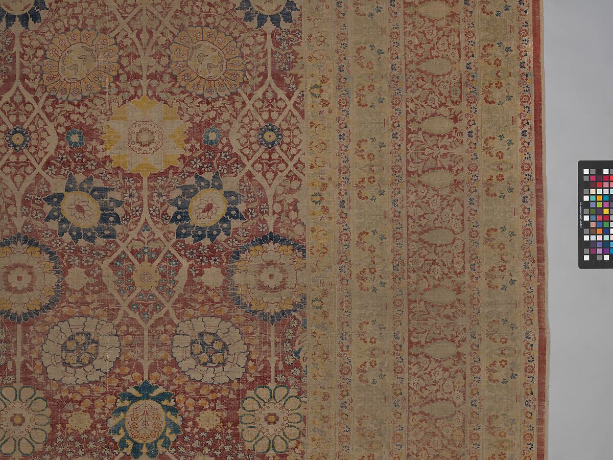 Carpet, Silk; asymmetrically knotted pile