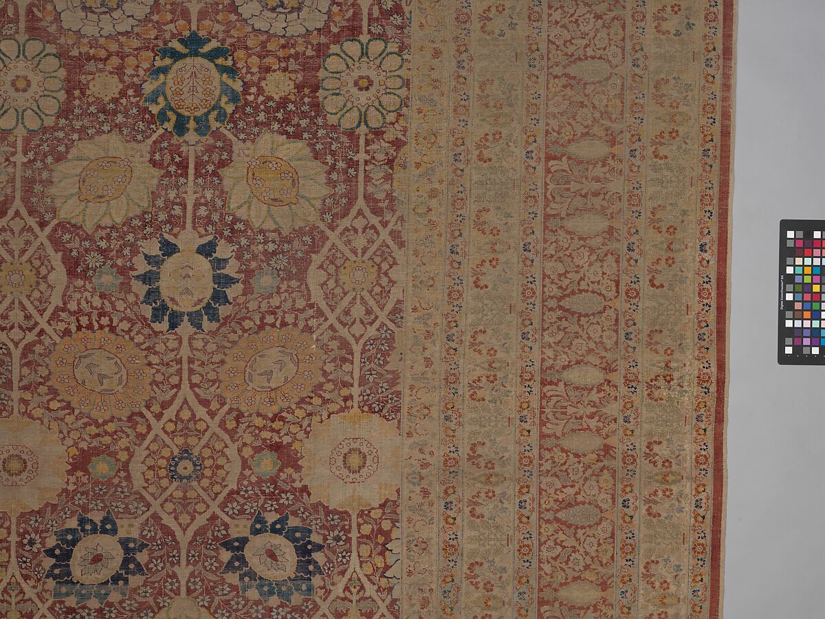 Carpet, Silk; asymmetrically knotted pile