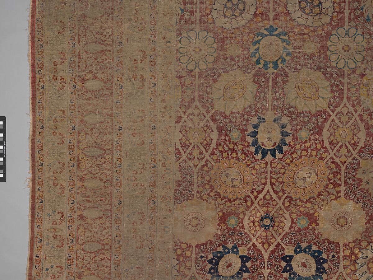 Carpet, Silk; asymmetrically knotted pile