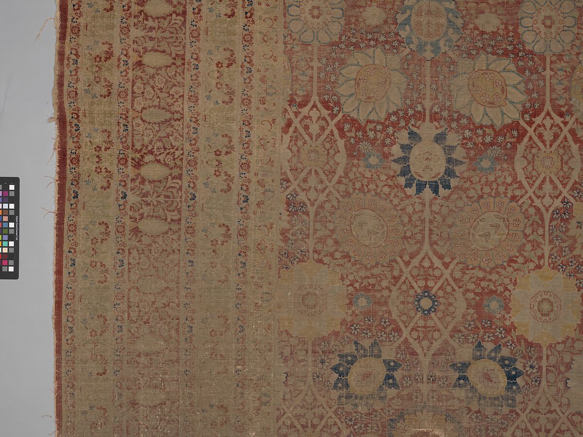 Carpet, Silk; asymmetrically knotted pile