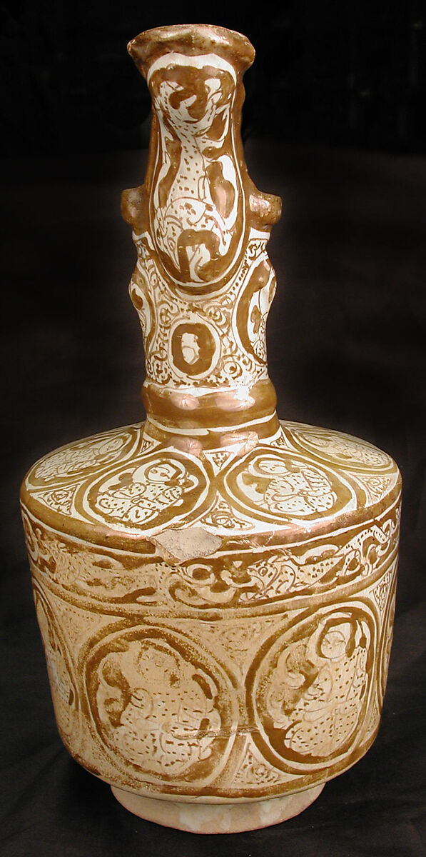 Ewer, Earthenware; glazed and luster-painted