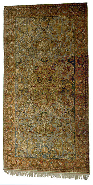 Carpet, Silk, metal wrapped thread 