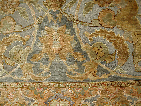 Carpet, Silk, metal wrapped thread