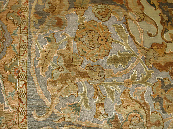 Carpet, Silk, metal wrapped thread