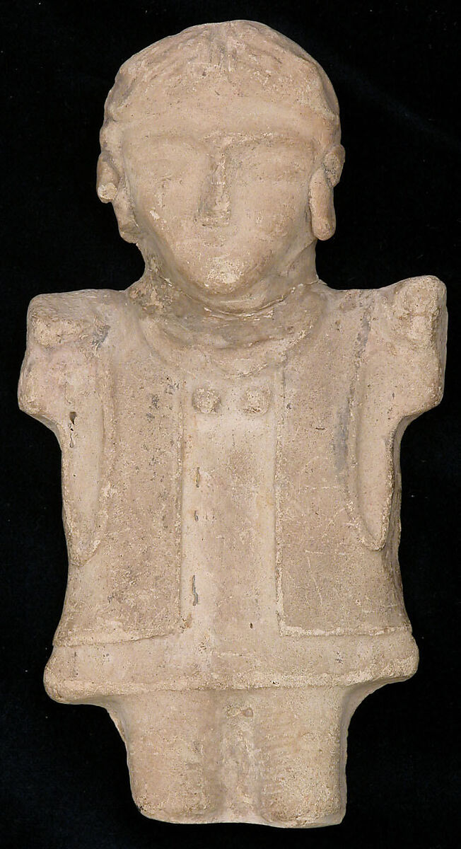 Figurine of a Female (?) Standing Personage, Earthenware; unglazed 