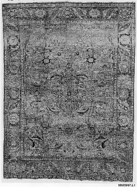Carpet, Silk, gold and silver wrapped thread