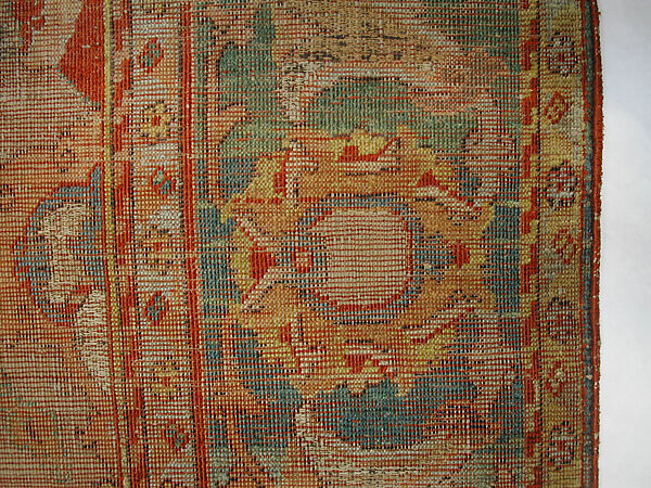 Carpet, Silk, gold and silver wrapped thread