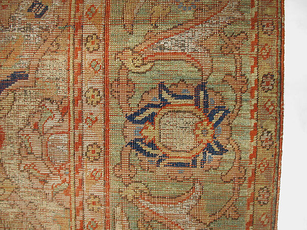 Carpet, Silk, gold and silver wrapped thread