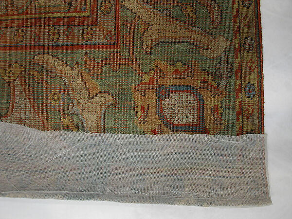 Carpet, Silk, gold and silver wrapped thread