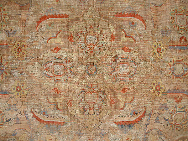 Carpet, Silk, gold and silver wrapped thread