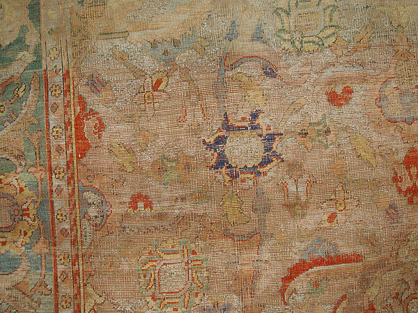 Carpet, Silk, gold and silver wrapped thread