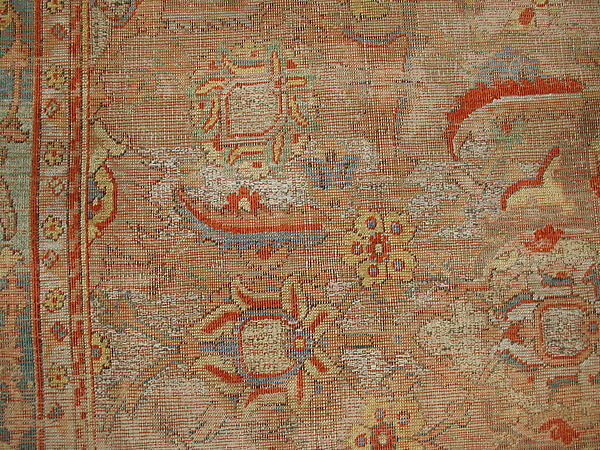 Carpet, Silk, gold and silver wrapped thread