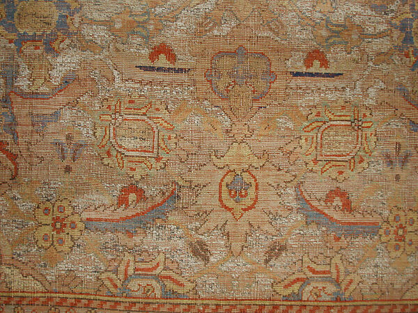 Carpet, Silk, gold and silver wrapped thread