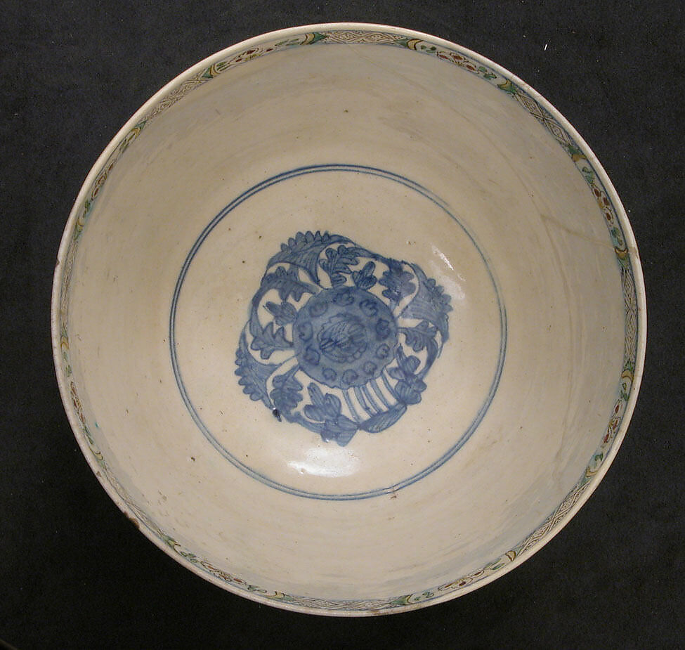 Bowl with Lid, Stonepaste; polychrome painted under transparent glaze