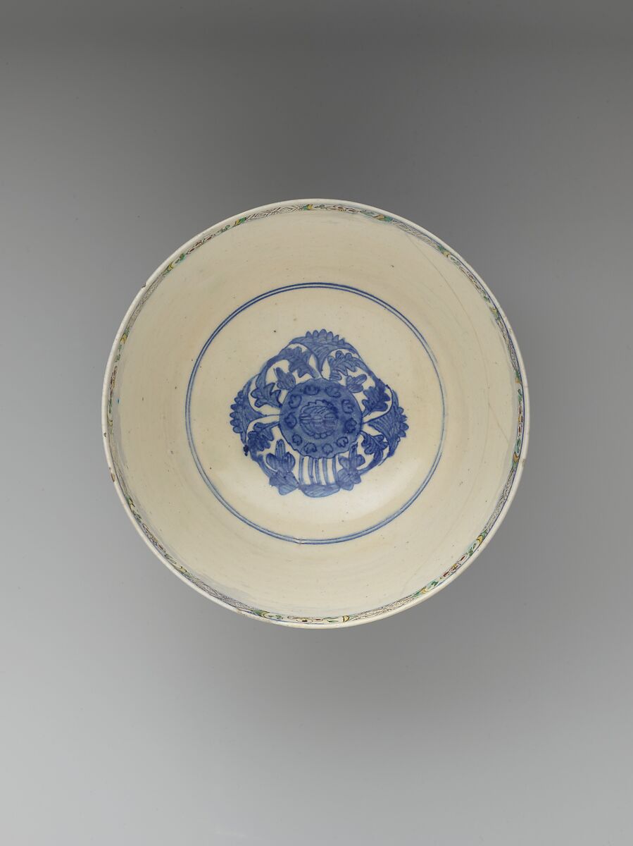 Bowl with Lid, Stonepaste; polychrome painted under transparent glaze
