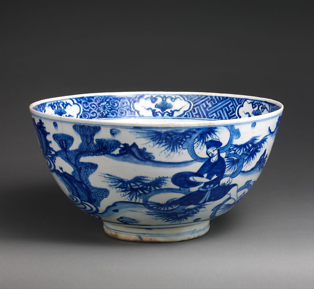 Imitation Blue-and-White Bowl, Stonepaste; painted in blue under transparent glaze