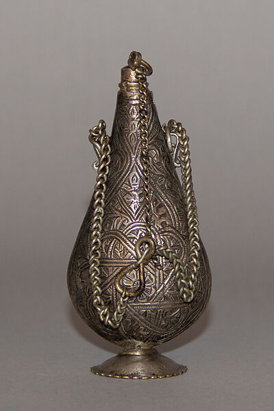 Kohl Flask, Silver, wood 