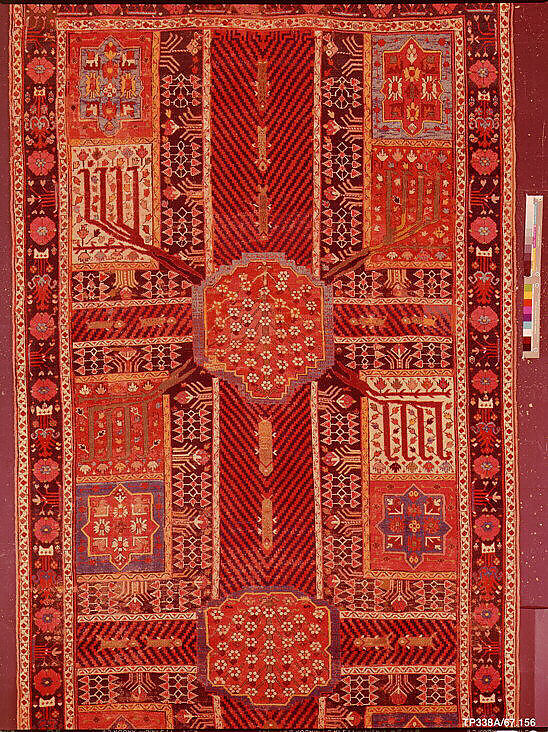 Garden Carpet, Cotton (warp and weft), wool (pile); symmetrically knotted pile