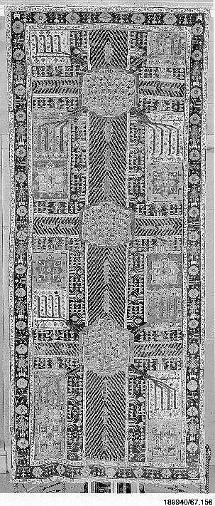 Garden Carpet, Cotton (warp and weft), wool (pile); symmetrically knotted pile