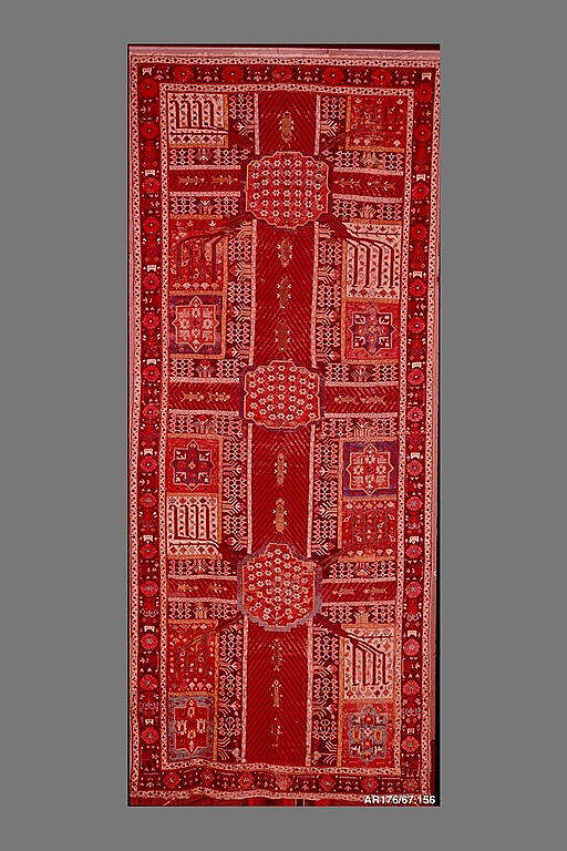 Garden Carpet, Cotton (warp and weft), wool (pile); symmetrically knotted pile
