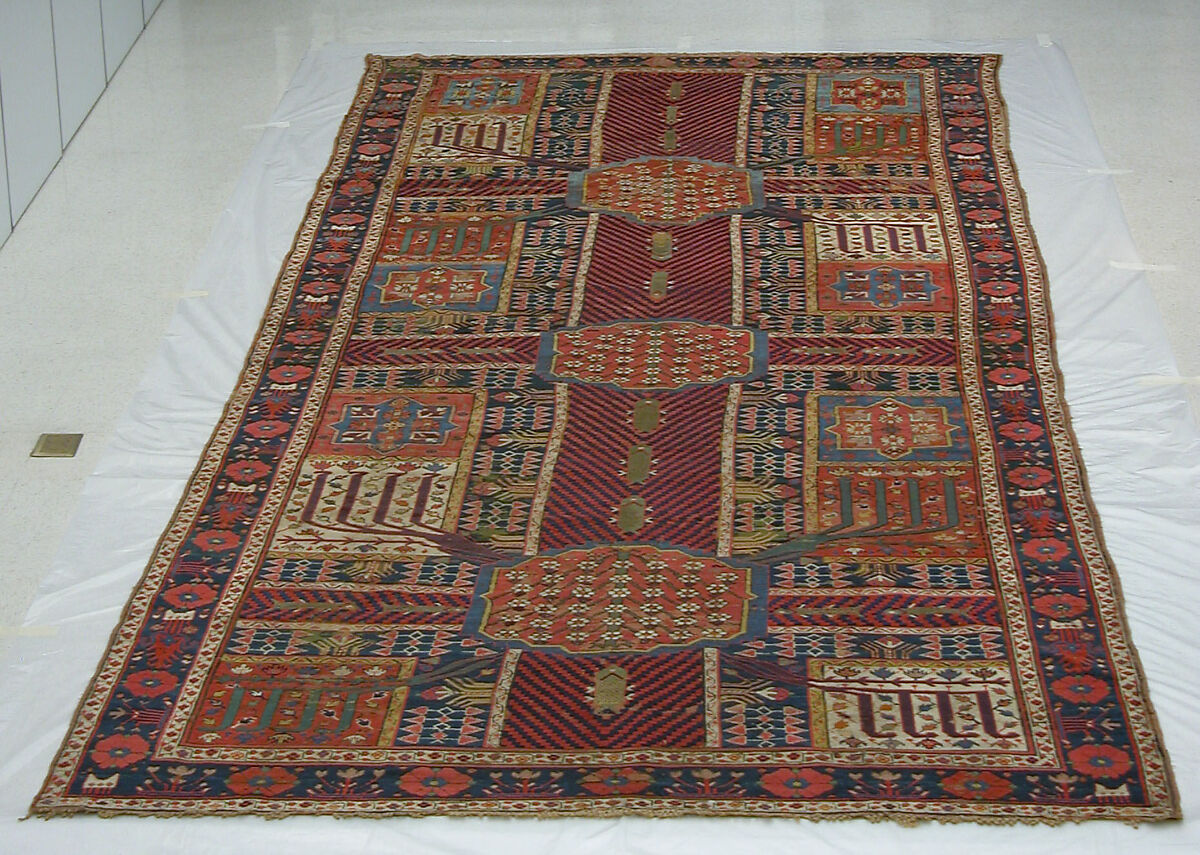 Garden Carpet, Cotton (warp and weft), wool (pile); symmetrically knotted pile