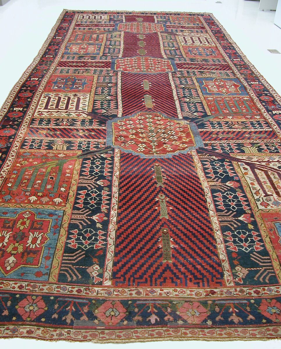 Garden Carpet, Cotton (warp and weft), wool (pile); symmetrically knotted pile