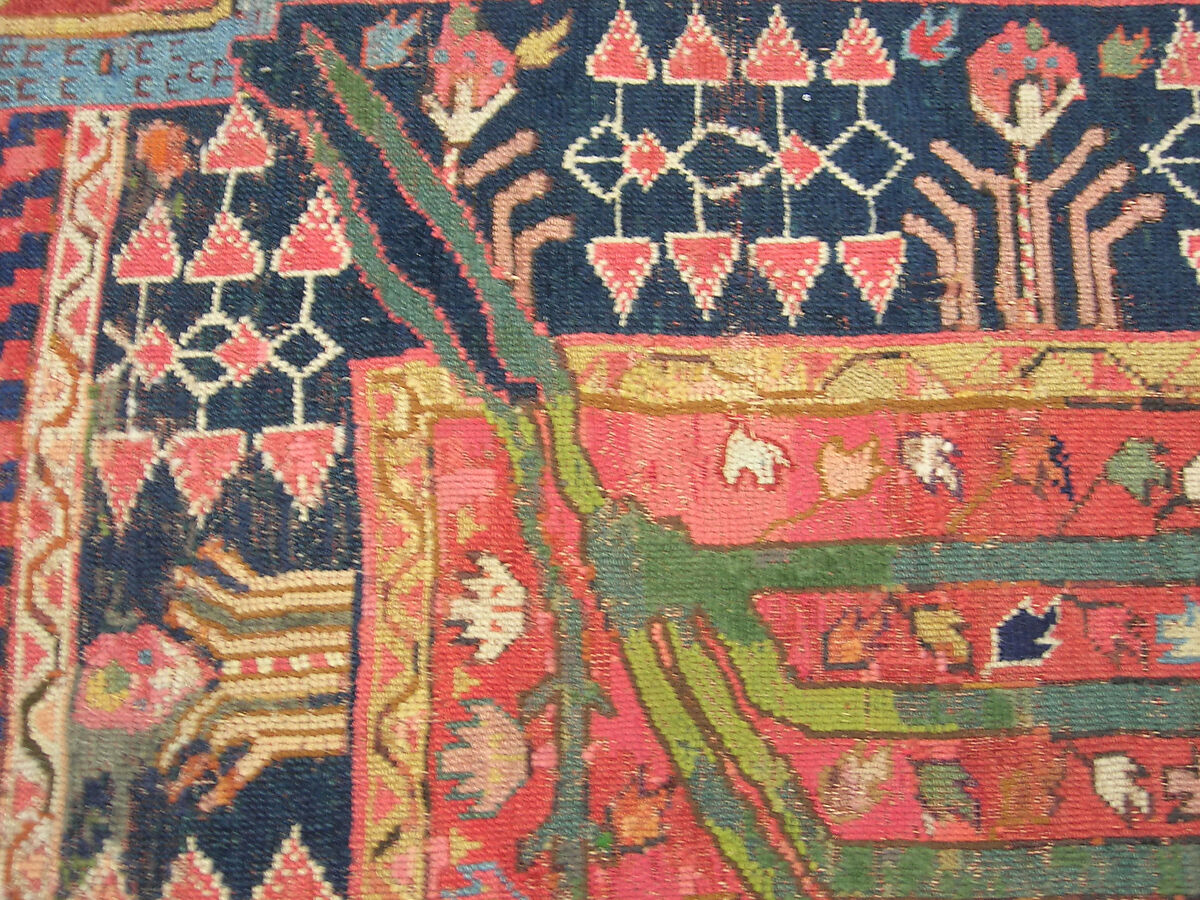 Garden Carpet, Cotton (warp and weft), wool (pile); symmetrically knotted pile