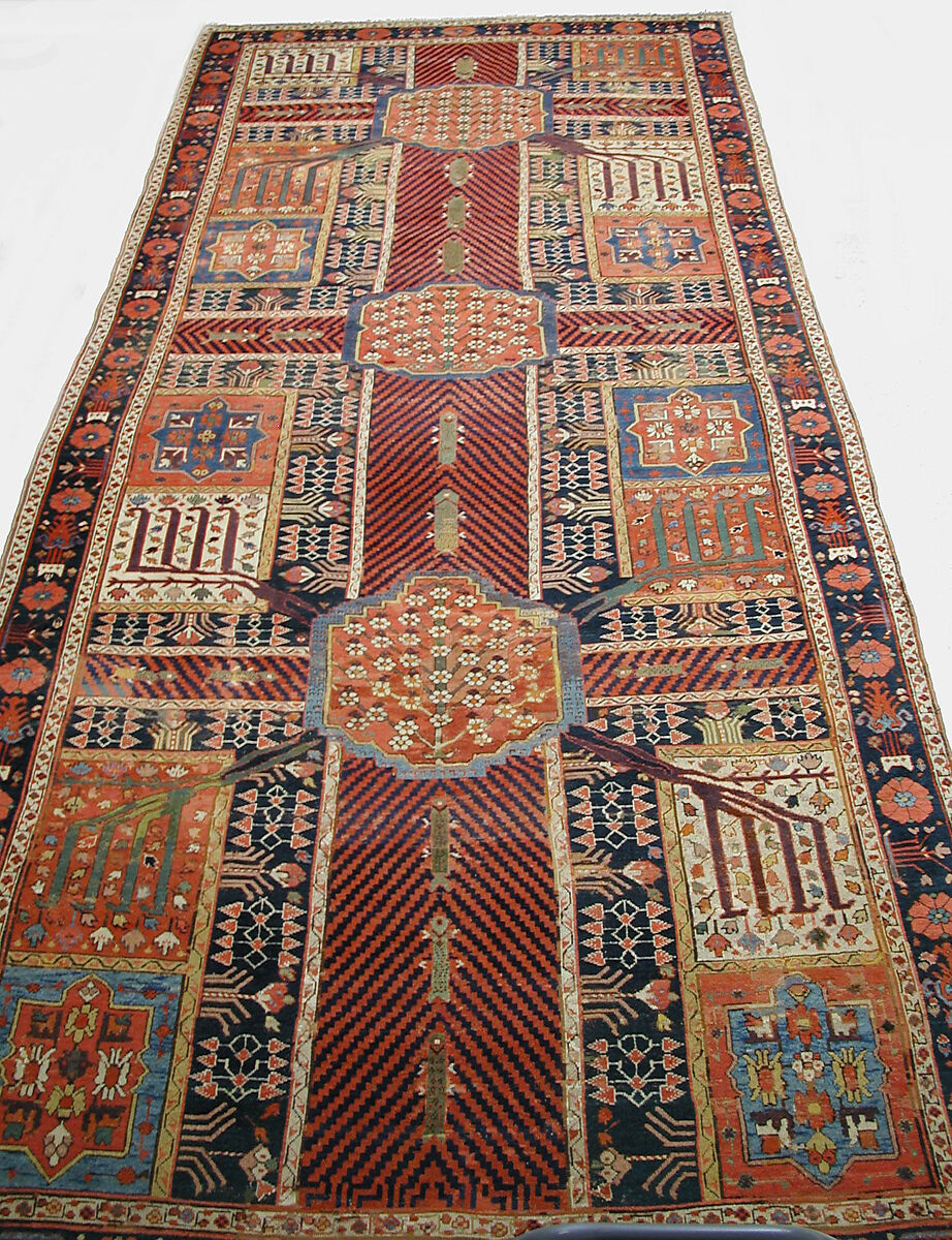 Garden Carpet, Cotton (warp and weft), wool (pile); symmetrically knotted pile