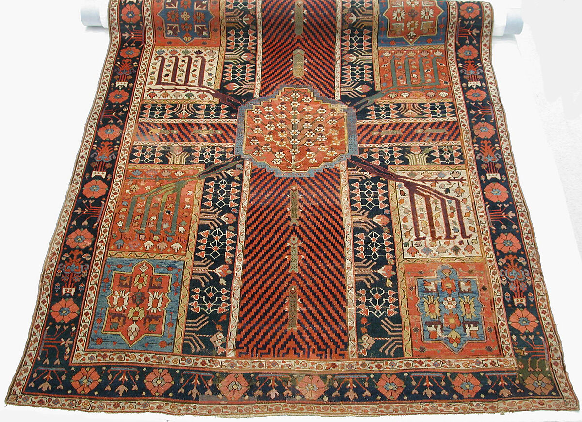 Garden Carpet, Cotton (warp and weft), wool (pile); symmetrically knotted pile