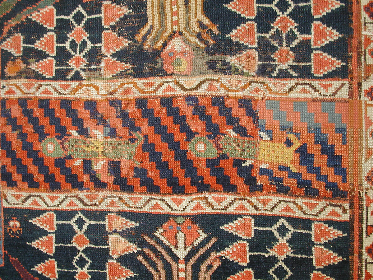 Garden Carpet, Cotton (warp and weft), wool (pile); symmetrically knotted pile