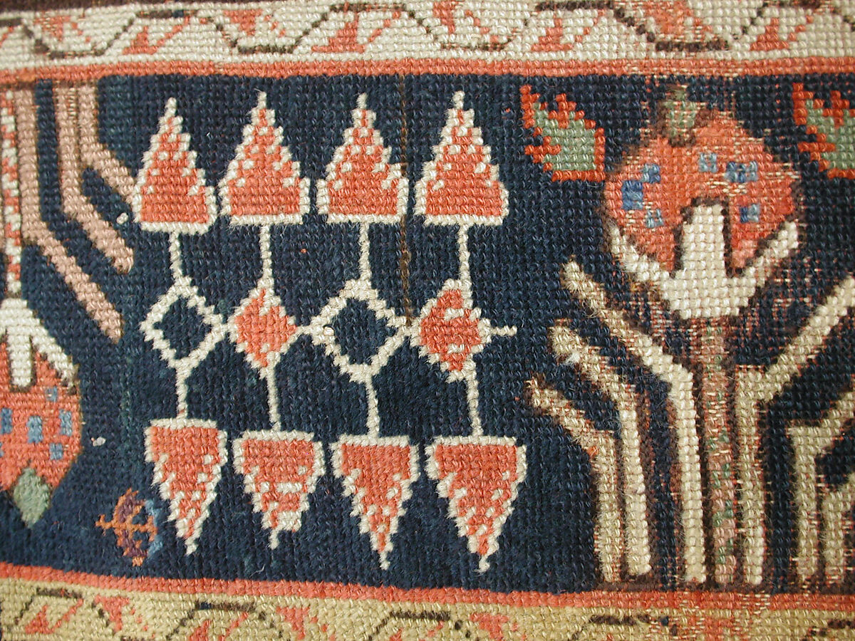 Garden Carpet, Cotton (warp and weft), wool (pile); symmetrically knotted pile