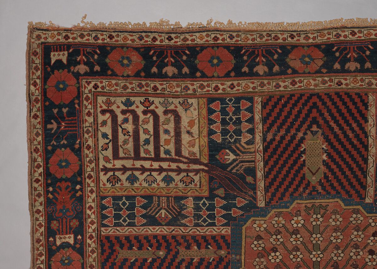 Garden Carpet, Cotton (warp and weft), wool (pile); symmetrically knotted pile